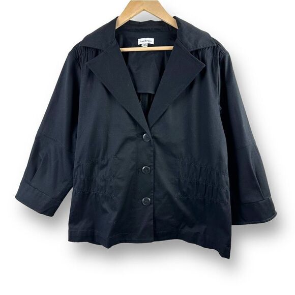 Joan Rivers Black Lightweight Button Front Jacket Size 1X - Picture 1 of 12